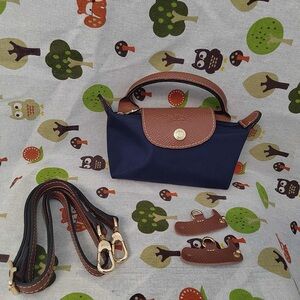 Longchamp Le Pliage Navy Canvas Cosmetics Case